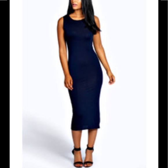 US 10 Lindsey Sleeveless Jersey Midi Dress - Picture 2 of 13
